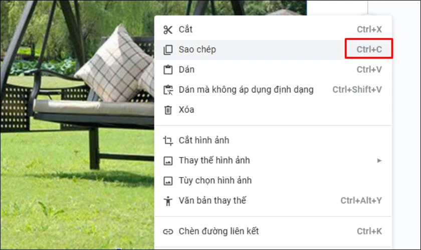 Phím tắt chèn ảnh vào Google Docs trên máy tính là gì?