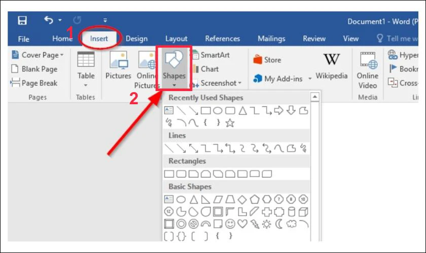 Cách chèn ảnh vào shape trong Word
