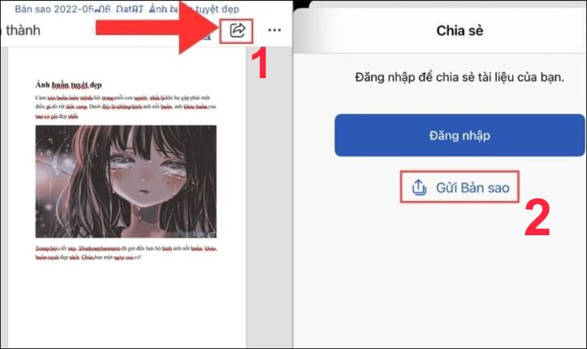 Sau đó chọn Gửi bản sao hoặc Lưu để hoàn tất