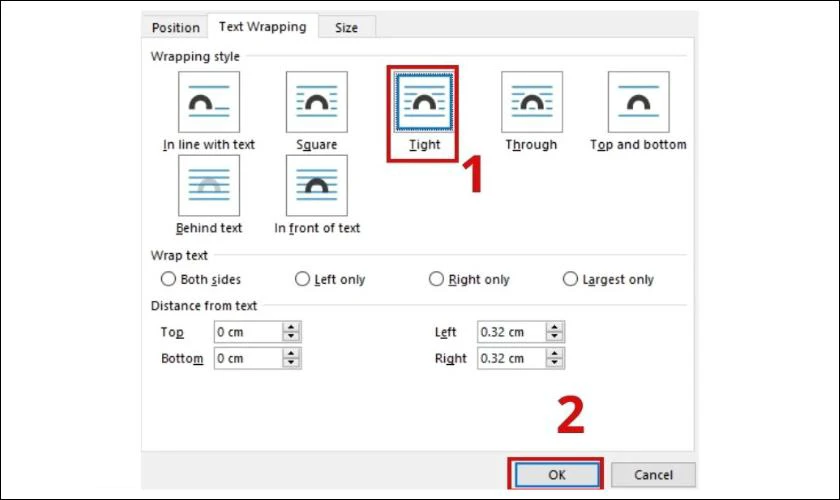 Trong hộp thoại Layout, chọn bố cục phù hợp rồi nhấn OK để áp dụng