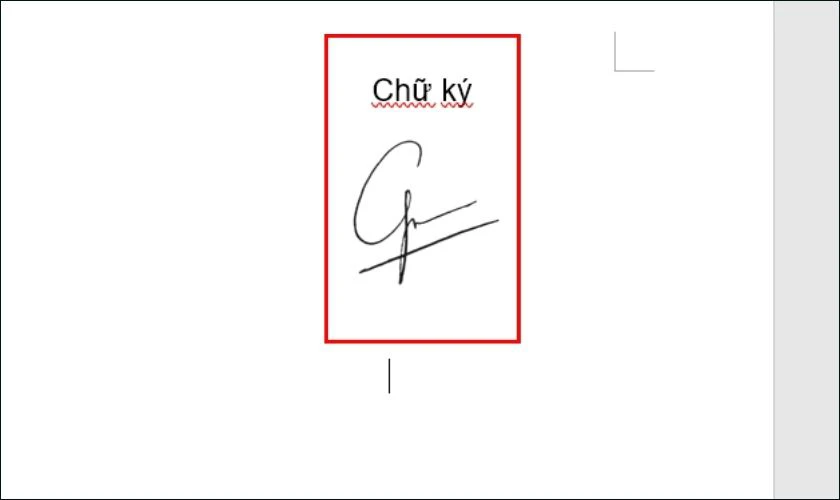 Căn chỉnh vị trí chữ ký sao cho phù hợp