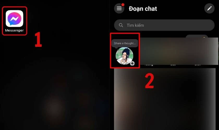 Cách chèn Gif trên ghi chú Messenger