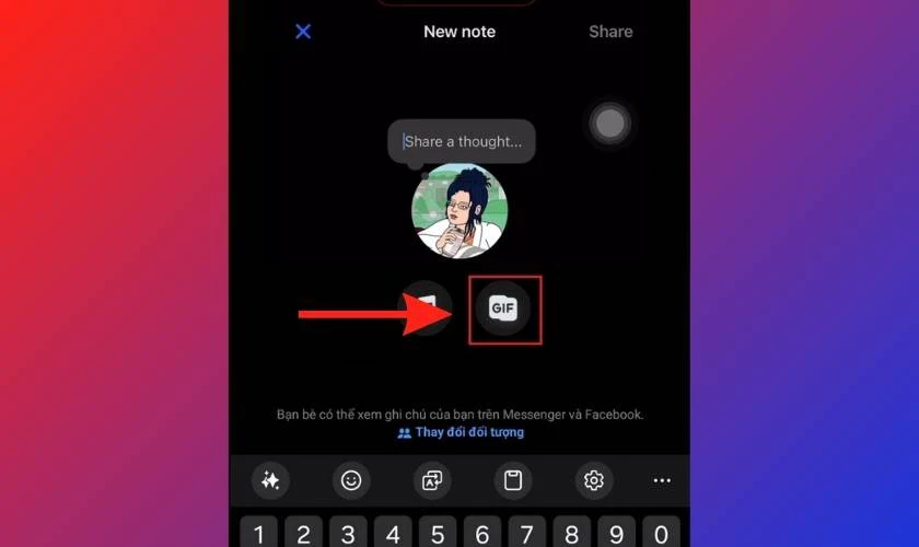 Tìm hiểu cách chèn Gif trên ghi chú Messenger
