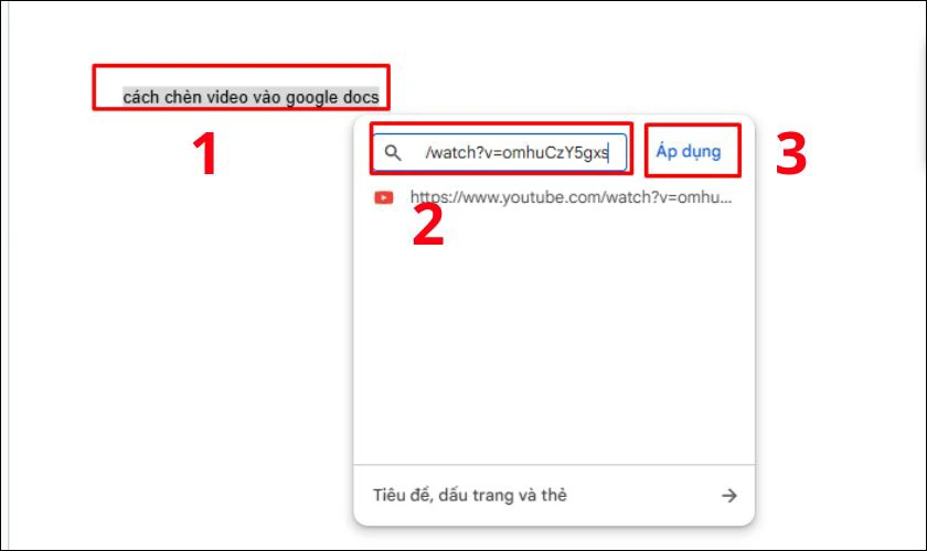 Bạn có thể chọn văn bản bất kỳ, sau đó nhấn Ctrl + K để gắn link video vào chữ