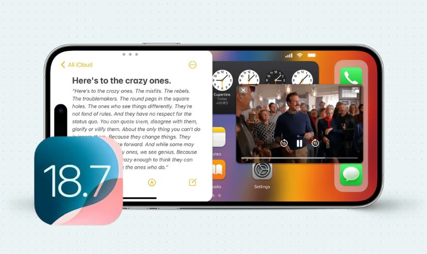 Lưu ý khi chia đôi màn hình iPhone iOS 18.7