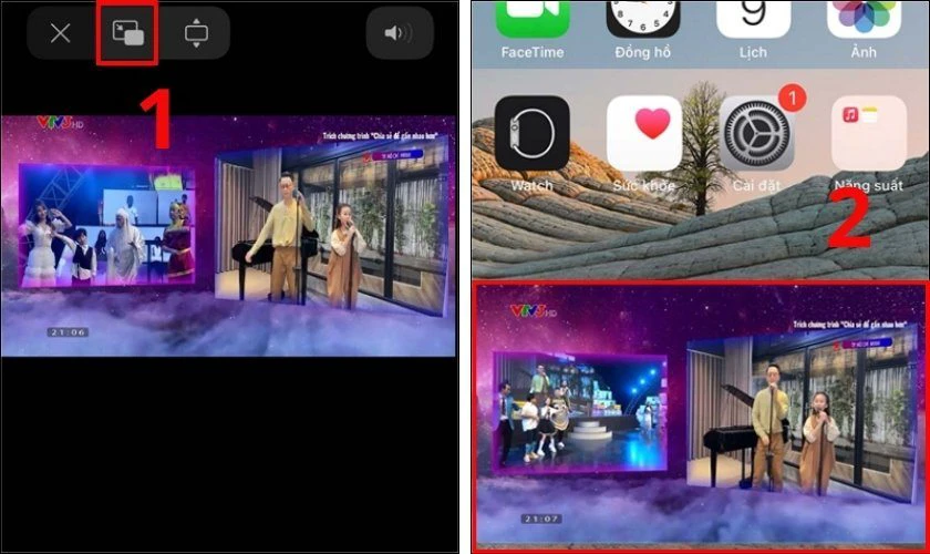 Chọn biểu tượng PiP bên trái và điều chỉnh màn hình theo ý muốn