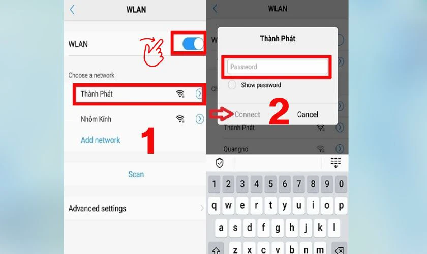 Nhấn Lưu hoặc OK để chia sẻ 4G trên OPPO