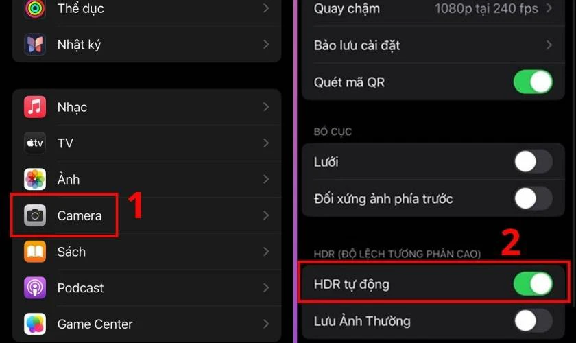 Cách chỉnh chế độ HDR để có độ phơi sáng tốt nhất trên Camera iPhone 12 Pro Max