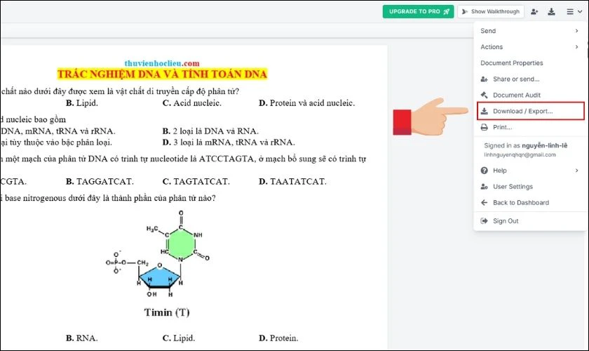 Sau khi chỉnh sửa xong, nhấn Download/Export
