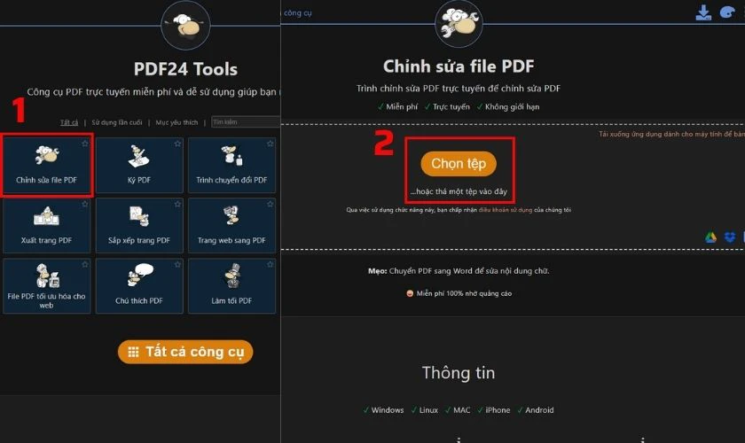 Cách chỉnh sửa trực tiếp trên file PDF miễn phí bằng PDF24 Tool