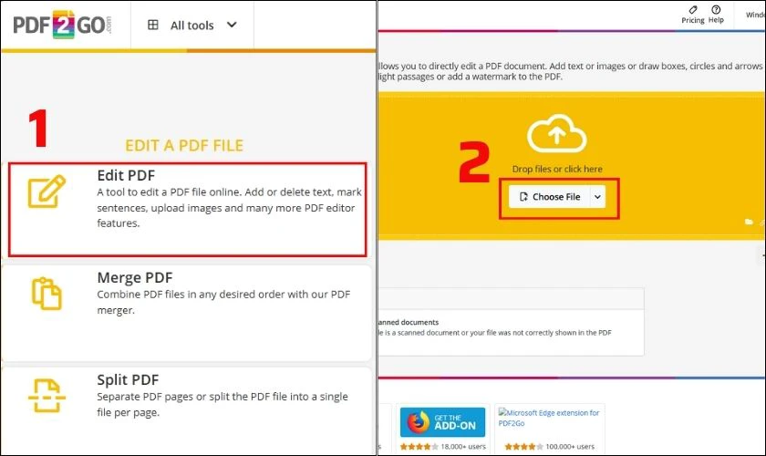Cách chỉnh sửa file PDF online miễn phí bằng PDF2GO