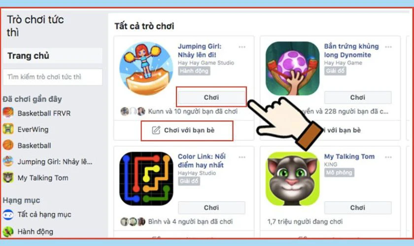 Một số trò chơi nổi bật trên Messenger