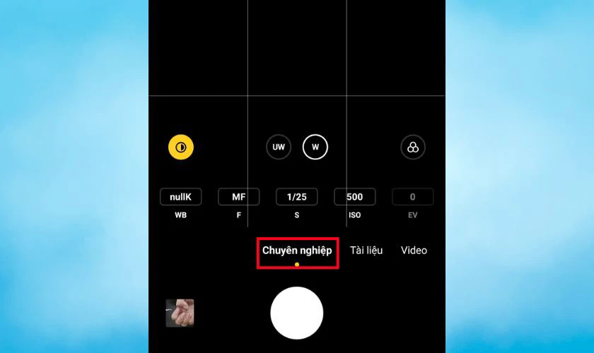 Điều chỉnh thủ công khẩu độ, ISO, tốc độ màn trập