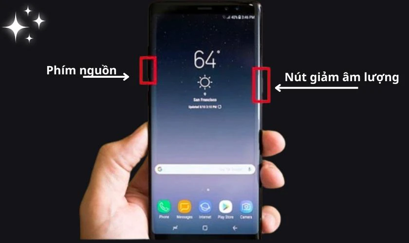 Cách chụp màn hình  điện thoại Samsung không có nút Home bằng phím tắt 