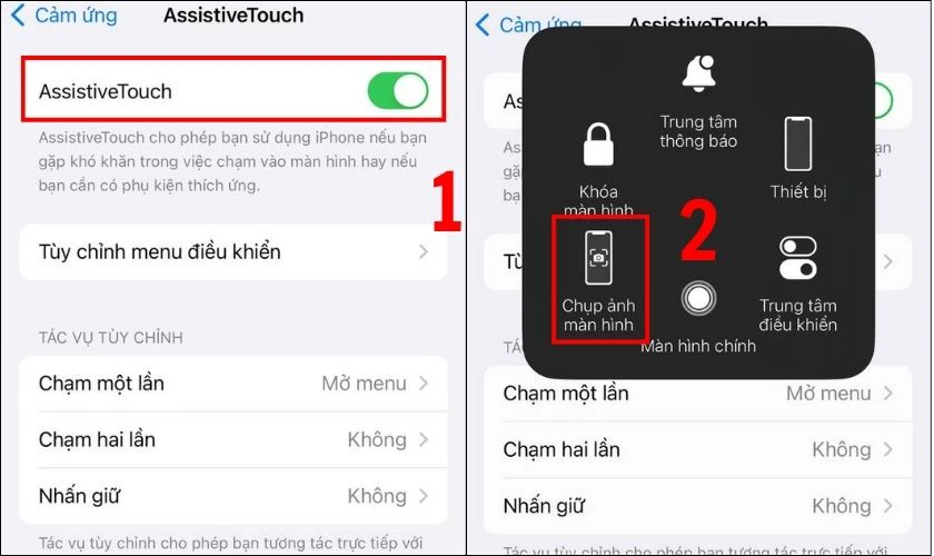 Kích hoạt nút Home ảo bằng cách gạt nút ở AssistiveTouch sang phải