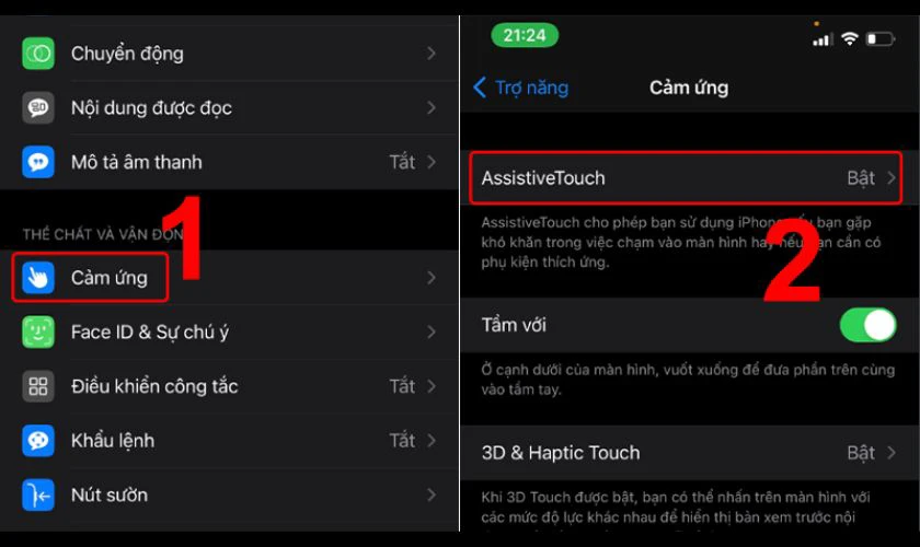 Cách chụp màn hình bằng AssistiveTouch