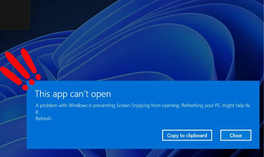 Snipping Tool hoặc Snip&Sketch không hoạt động