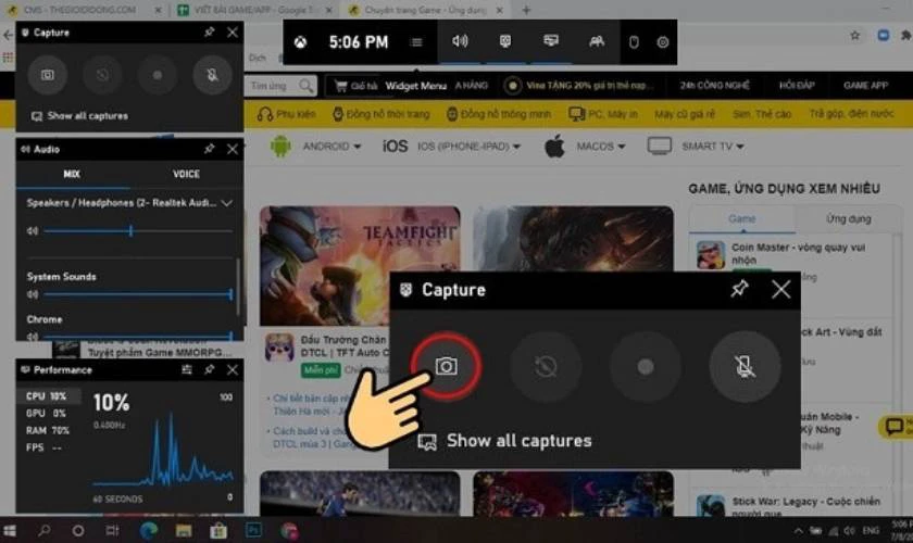 Cách chụp màn hình máy tính Dell bằng Game Bar