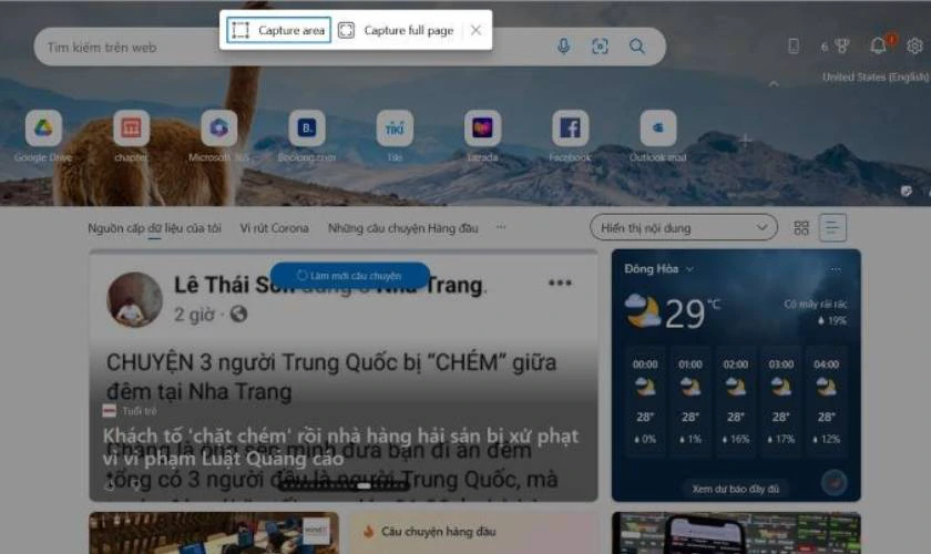 Cách chụp màn hình máy tính Dell bằng Microsoft Edge