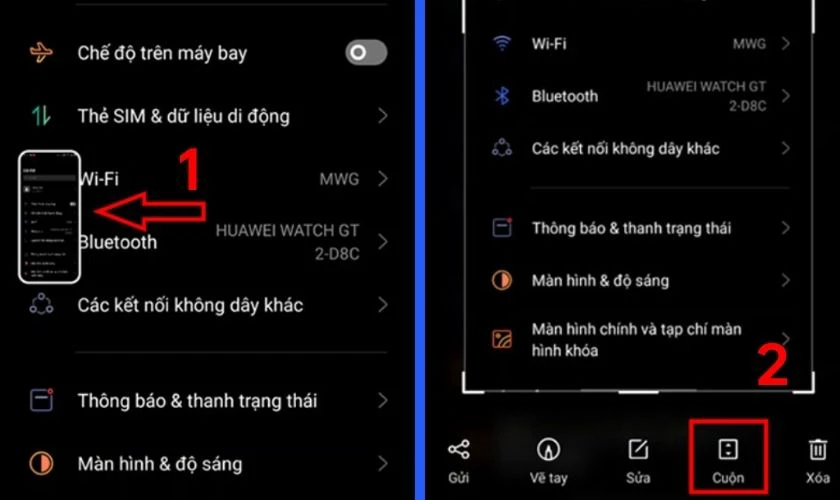 Cách chụp màn hình OPPO cuộn trang