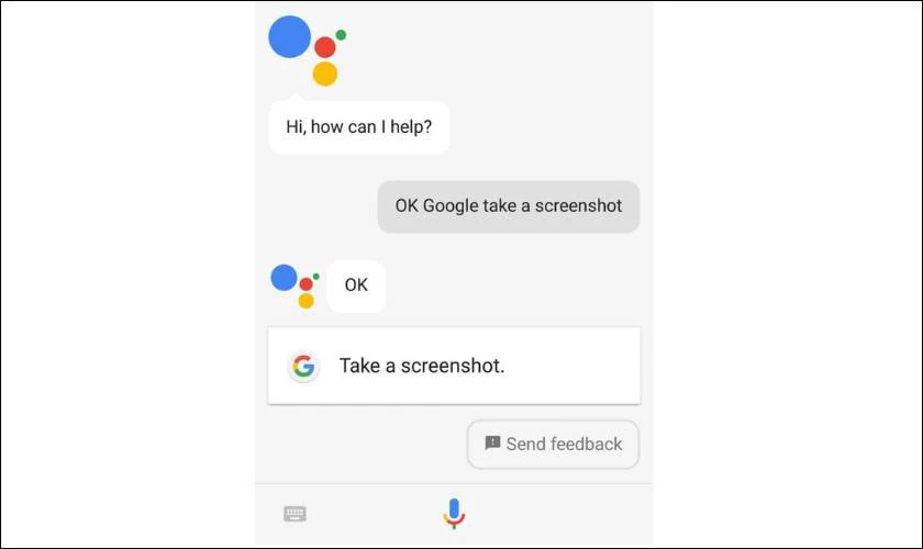 Nói rõ ràng lệnh Chụp màn hình (Take a screenshot)