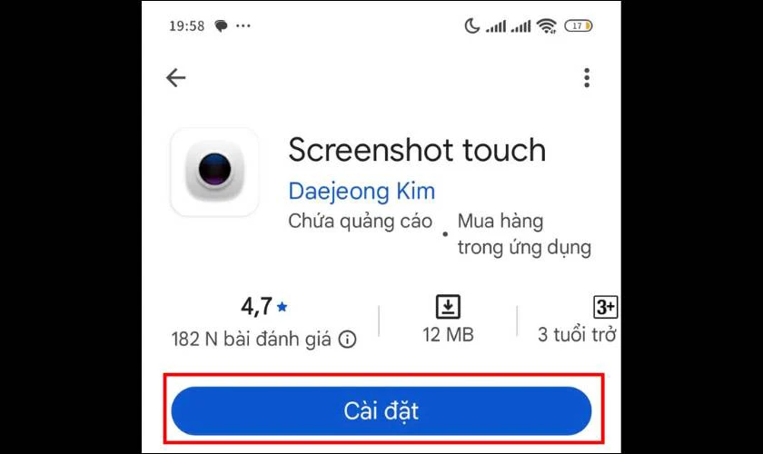 Cách chụp màn hình Samsung A13 bằng Screenshot Touch