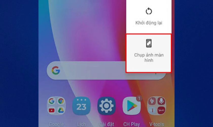Chụp màn hình Vsmart bằng nút nguồn