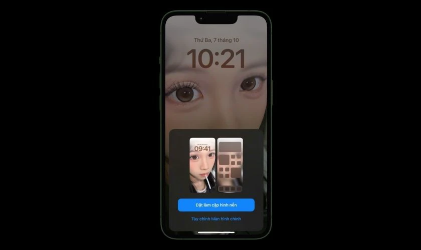 Sau khi căn chỉnh xong, chọn Lock Screen hoặc Home Screen, hoặc cả 2