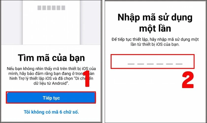 Nhập mã xác minh được gửi về điện thoại
