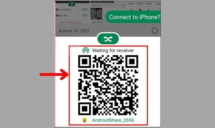 Thiết bị quét mã QR để kết nối