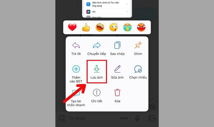 Vào đoạn chat và lưu ảnh về máy