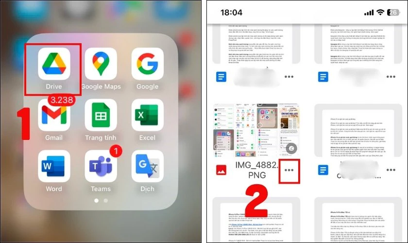 Mở Google Drive trên iPhone, đăng nhập cùng tài khoản Google
