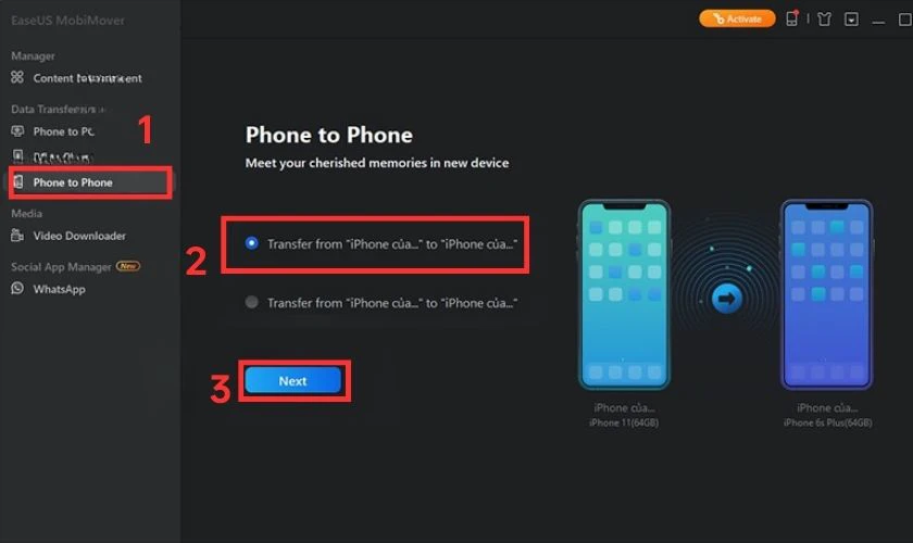 Nhấn nút Next để tiếp tục