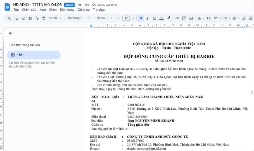 Tệp Word tự động chuyển đổi sang định dạng Google Docs