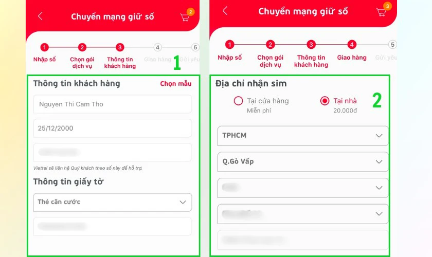 Cách chuyển mạng giữ số sang Viettel bước 3