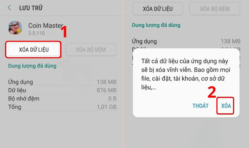 Xác nhận thao tác xóa