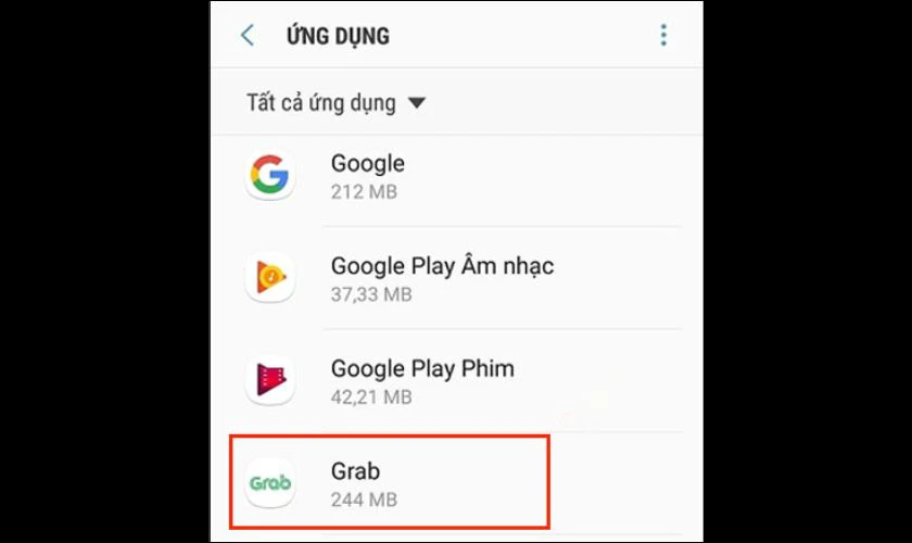 Chọn ứng dụng cần chuyển sang thẻ nhớ
