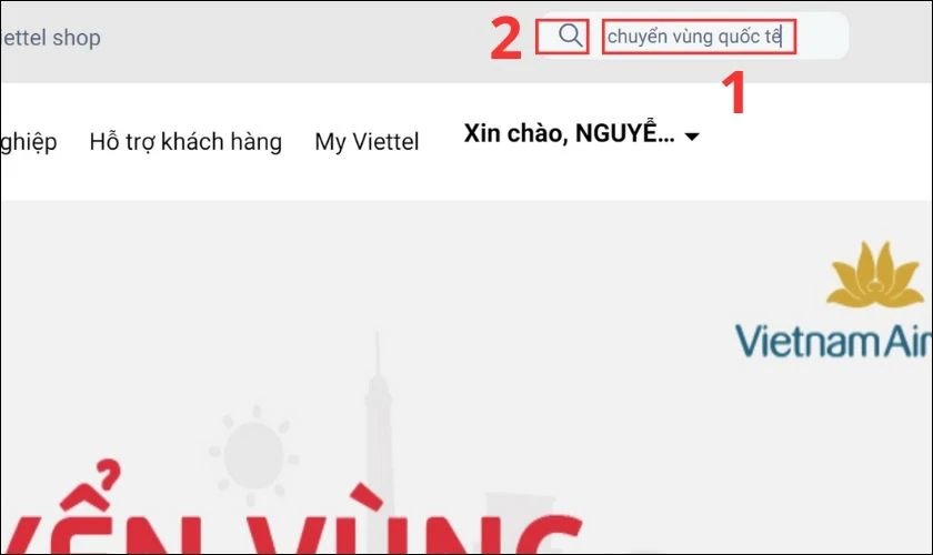 Bạn nhập chuyển vùng quốc tế