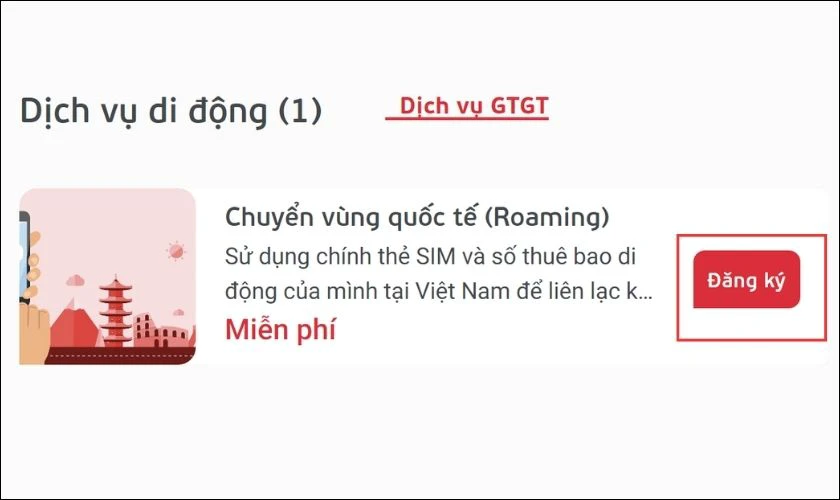 Bạn chọn vào nút Đăng ký