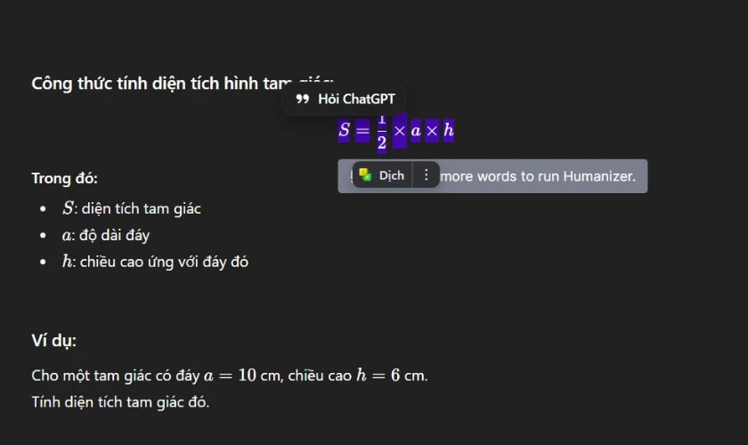 Cách copy công thức toán học từ ChatGPT sang Word