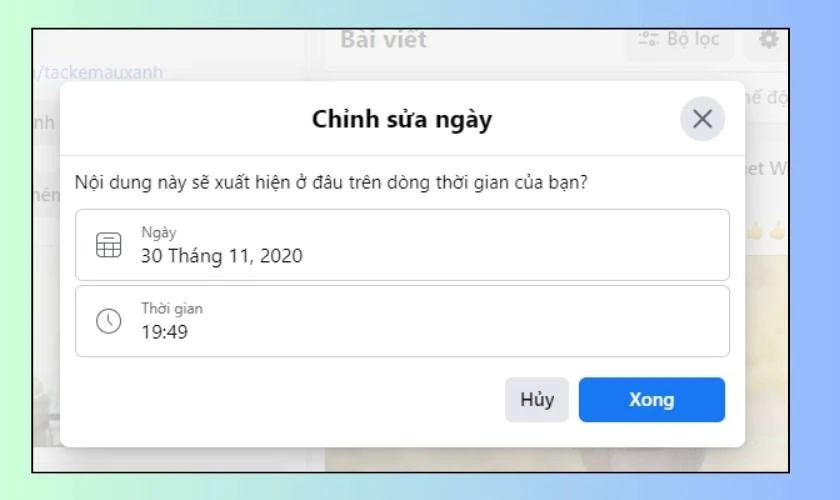Cách chỉnh sửa thời gian đăng bài trên facebook