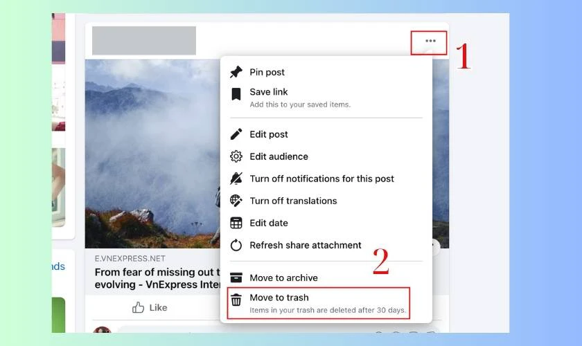 Cách xóa bài đăng trên facebook