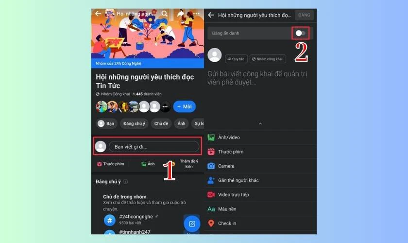 Cách đăng bài ẩn danh trên nhóm facebook