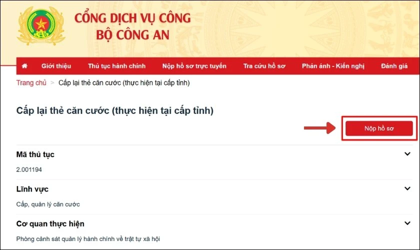 Nộp hồ sơ