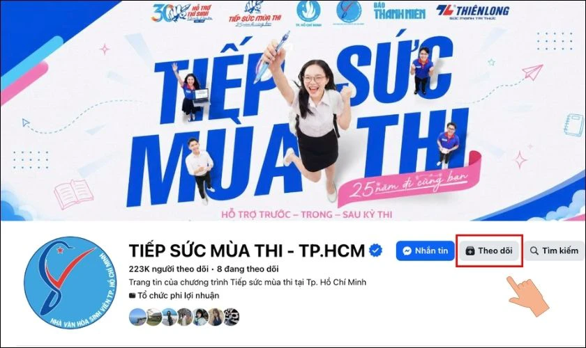 Nhấn thích Fanpage Tiếp sức mùa thi - TPHCM
