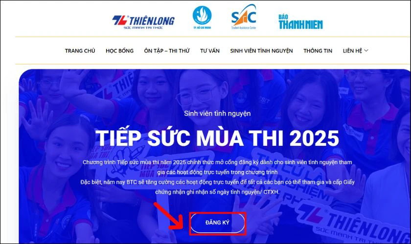 Nhấn tiếp vào nút Đăng ký tại giao diện mới