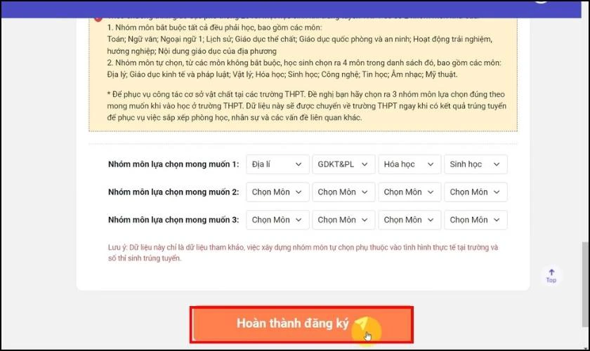 Cách đăng ký nguyện vọng trên ts10.hcm.edu.vn - Bước 3, 4