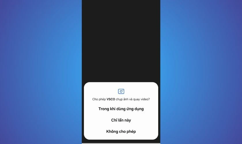 Cấp quyền truy cập camera và thư viện ảnh