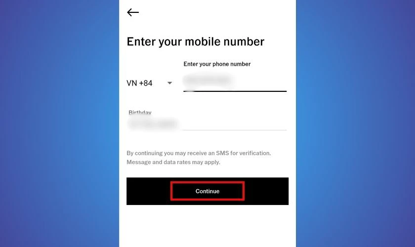 Cách đăng nhập vào ứng dụng VSCO bằng số điện thoại