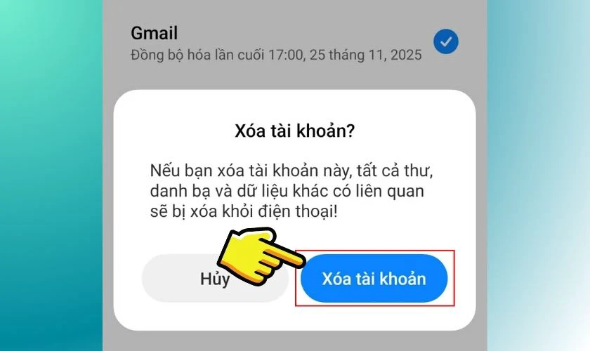 Nhấn vào nút Xoá tài khoản lần nữa để xác nhận